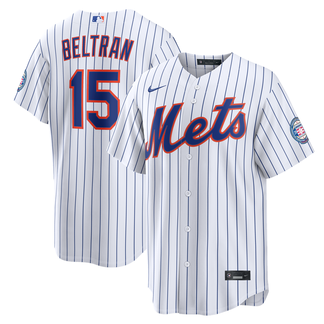 New York Mets Carlos Beltran Nike Home Replica 2026 Hall of Fame Patch Jersey - White MLB Team Jersey Baseball Fan Apparel