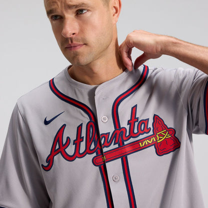 Atlanta Braves Ozzie Albies Nike Road Limited Player Jersey - Gray MLB Team Jersey Baseball Fan Apparel