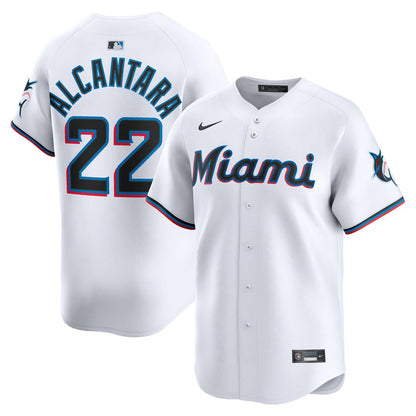 Miami Marlins Sandy Alcantara Nike Home Limited Player Jersey - White MLB Team Jersey Baseball Fan Apparel