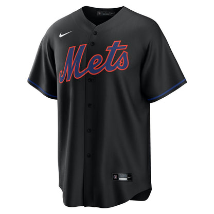 New York Mets Francisco Lindor Nike Alternate Replica Jersey - Black MLB Team Jersey Baseball Fan Apparel