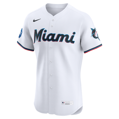 Miami Marlins Nike Home Elite Jersey - White MLB Team Jersey Baseball Fan Apparel