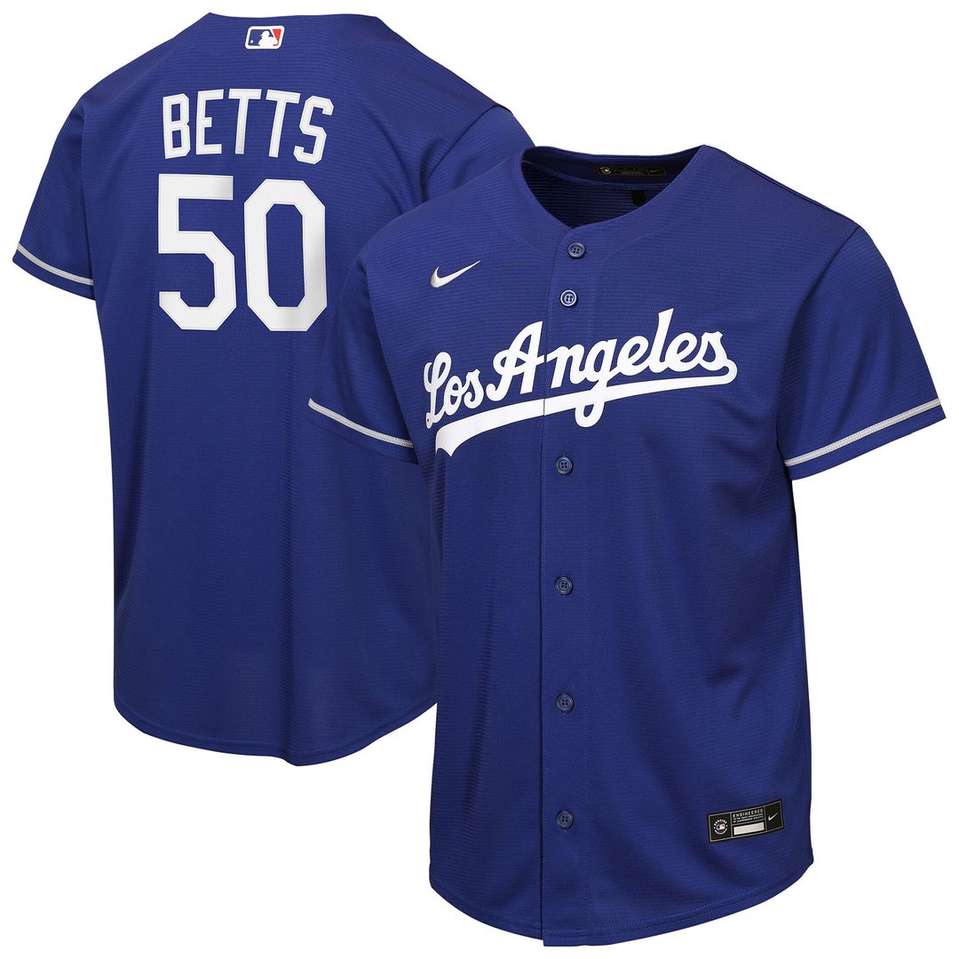 Los Angeles Dodgers Mookie Betts Nike Youth Alternate Replica Jersey - Royal MLB Team Jersey Baseball Fan Apparel