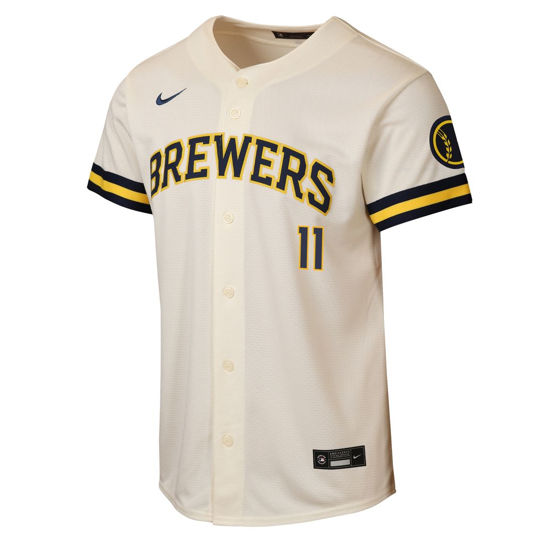 Milwaukee Brewers Jackson Chourio Nike Youth Home Stadium Jersey - Cream MLB Team Jersey Baseball Fan Apparel