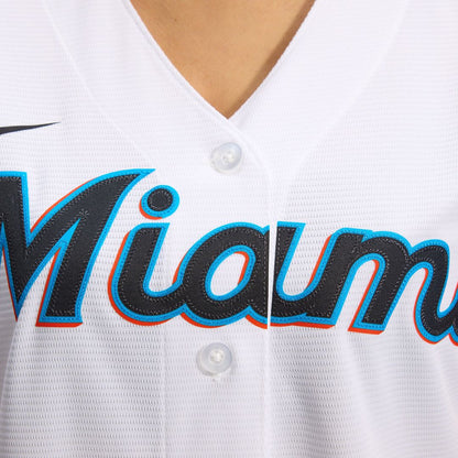 Miami Marlins Nike Women's Replica Team Jersey - White MLB Team Jersey Baseball Fan Apparel