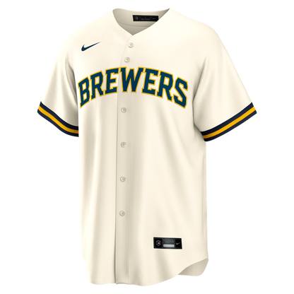 Milwaukee Brewers Bob Uecker Nike Home Retired Player Replica Jersey - Cream MLB Team Jersey Baseball Fan Apparel
