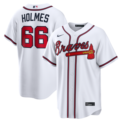 Atlanta Braves Grant Holmes Nike Home Replica Jersey - White MLB Team Jersey Baseball Fan Apparel