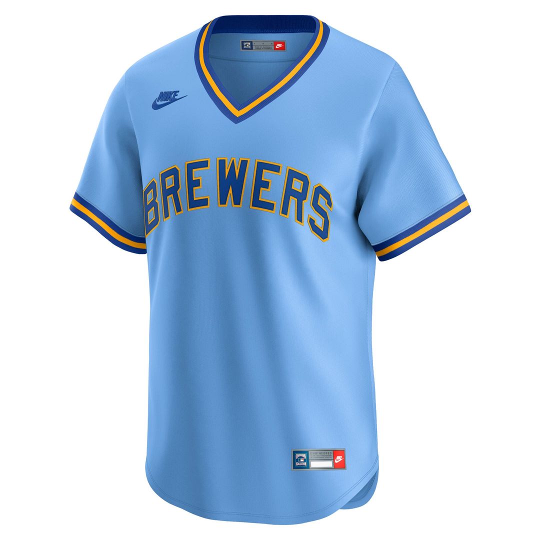 Milwaukee Brewers Nike Cooperstown Limited Jersey - Light Blue MLB Team Jersey Baseball Fan Apparel