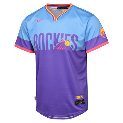 Colorado Rockies Nike Youth 2025 City Connect Limited Jersey - Purple/Light Blue MLB Team Jersey Baseball Fan Apparel