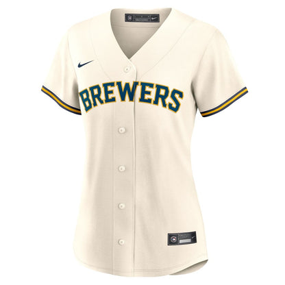 Milwaukee Brewers Christian Yelich Nike Women's Home Replica Player Jersey - Cream MLB Team Jersey Baseball Fan Apparel