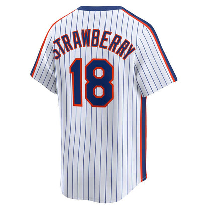 New York Mets Darryl Strawberry Nike Throwback Cooperstown Limited Jersey - White MLB Team Jersey Baseball Fan Apparel