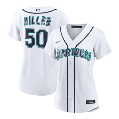 Seattle Mariners Bryce Miller Nike Women's Home Replica Jersey - White MLB Team Jersey Baseball Fan Apparel