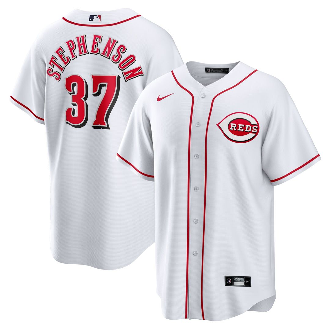 Cincinnati Reds Tyler Stephenson Nike Home Replica Jersey - White MLB Team Jersey Baseball Fan Apparel