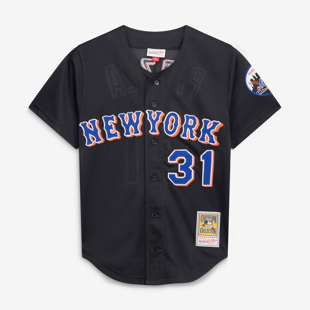New York Mets Mike Piazza Mitchell & Ness Cooperstown 2000 Batting Practice Jersey - Black MLB Team Jersey Baseball Fan Apparel