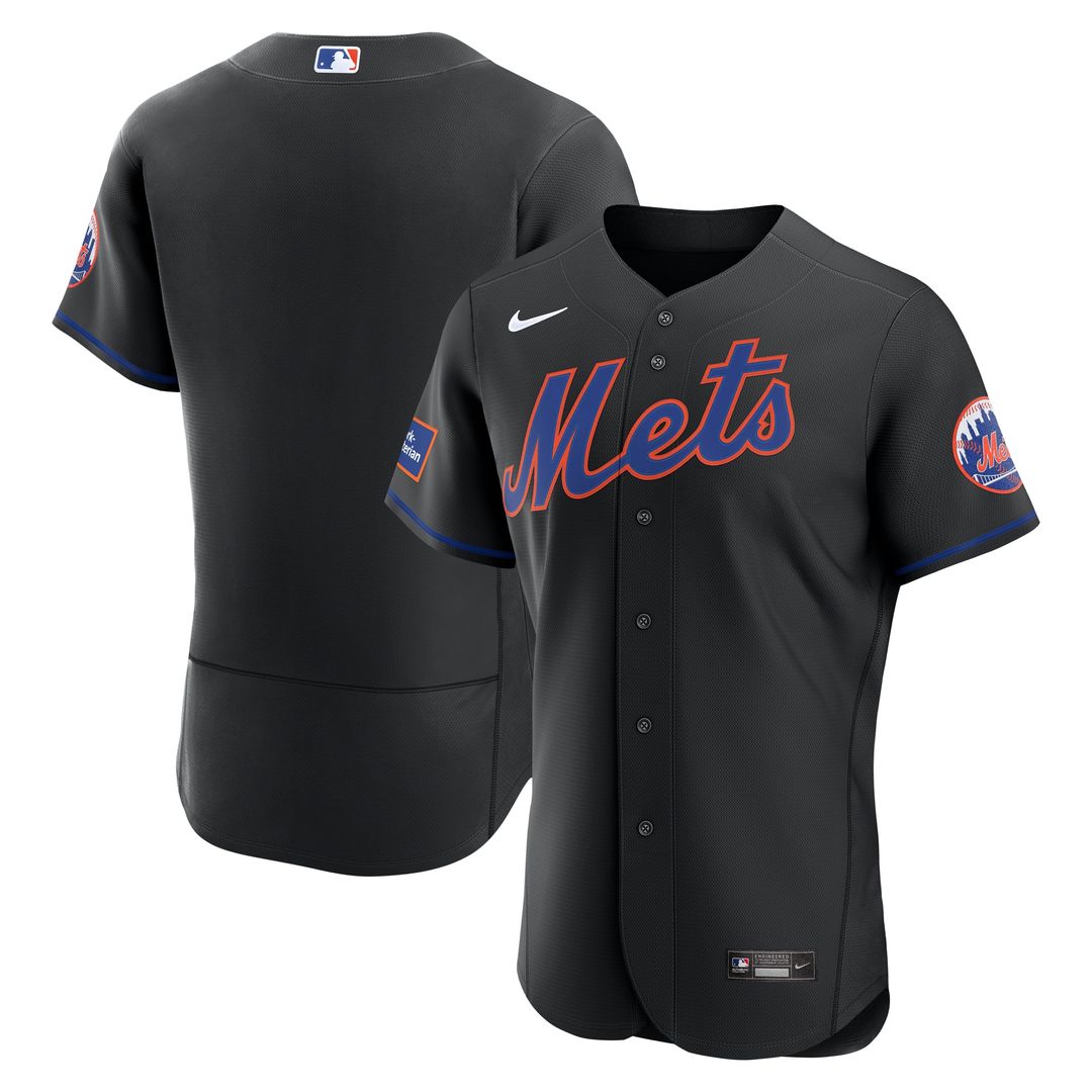 New York Mets Nike Home Sponsor Patch Authentic Jersey - White MLB Team Jersey Baseball Fan Apparel