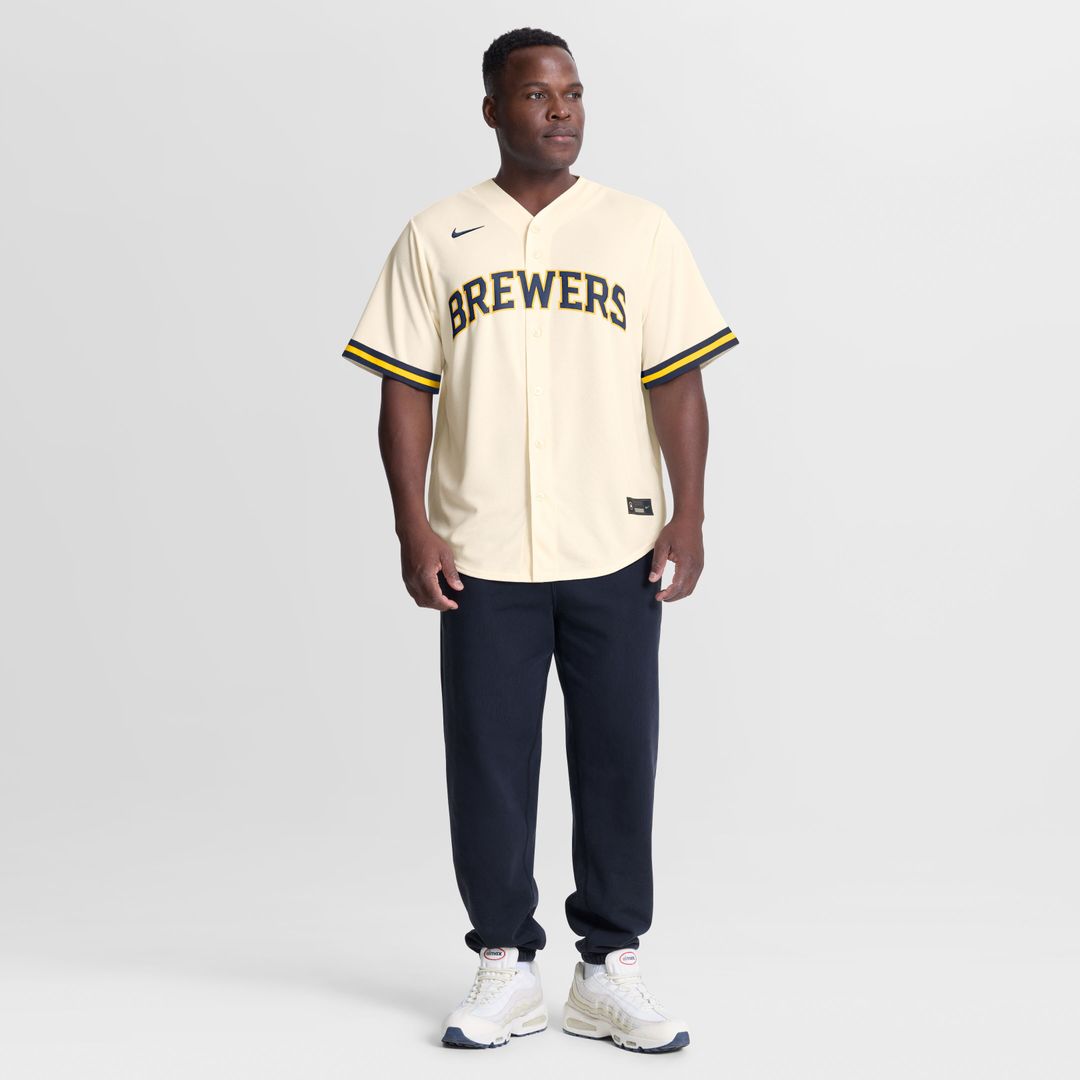 Milwaukee Brewers Jackson Chourio Nike Home Replica Jersey - Cream MLB Team Jersey Baseball Fan Apparel
