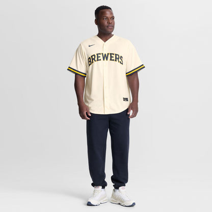 Milwaukee Brewers Jackson Chourio Nike Home Replica Jersey - Cream MLB Team Jersey Baseball Fan Apparel