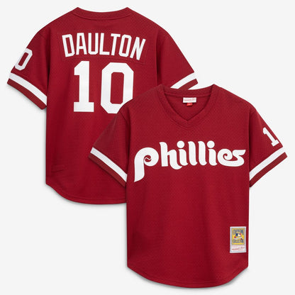 Philadelphia Phillies Darren Daulton Mitchell & Ness Authentic Batting Practice Jersey - Scarlet MLB Team Jersey Baseball Fan Apparel