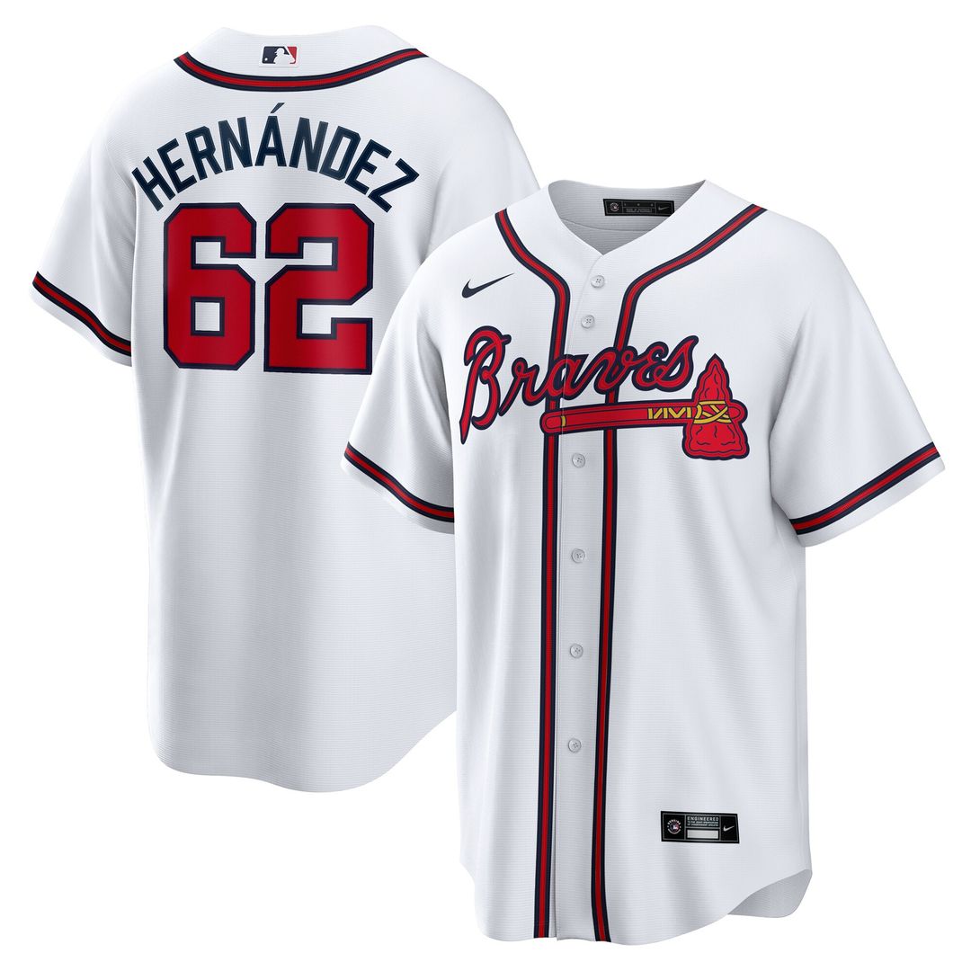 Atlanta Braves Daysbel Hernandez Nike Home Replica Jersey - White MLB Team Jersey Baseball Fan Apparel