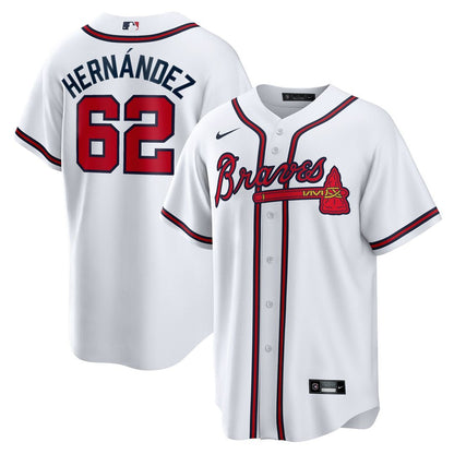Atlanta Braves Daysbel Hernandez Nike Home Replica Jersey - White MLB Team Jersey Baseball Fan Apparel