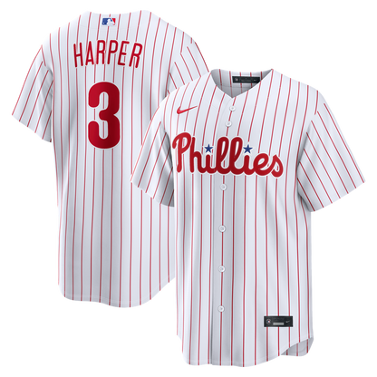 Philadelphia Phillies Bryce Harper Nike Home Replica Jersey - White MLB Team Jersey Baseball Fan Apparel