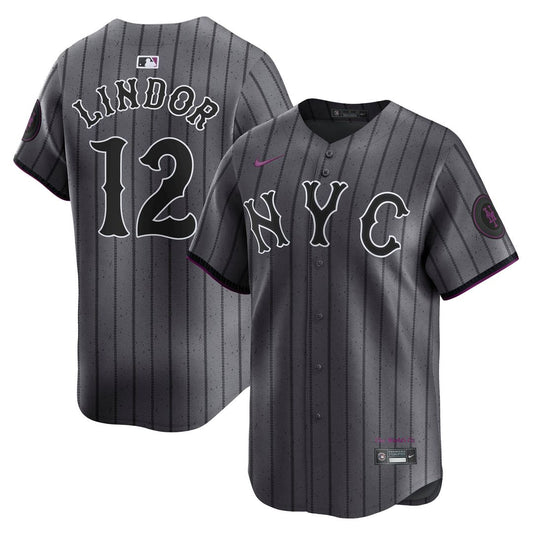 New York Mets Francisco Lindor Nike City Connect Limited Jersey - Gray MLB Team Jersey Baseball Fan Apparel