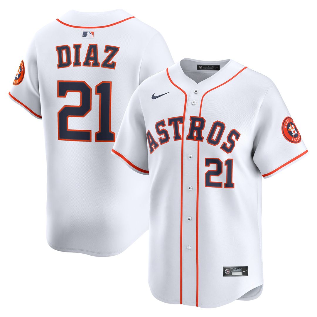 Houston Astros Yainer Diaz Nike Home Limited Player Jersey - White MLB Team Jersey Baseball Fan Apparel