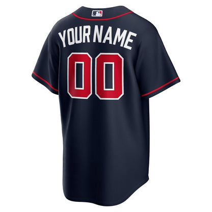Atlanta Braves Nike Alternate Replica Custom Jersey - Navy MLB Team Jersey Baseball Fan Apparel
