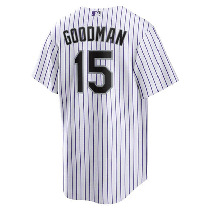 Colorado Rockies Hunter Goodman Nike Home Replica Jersey - White MLB Team Jersey Baseball Fan Apparel