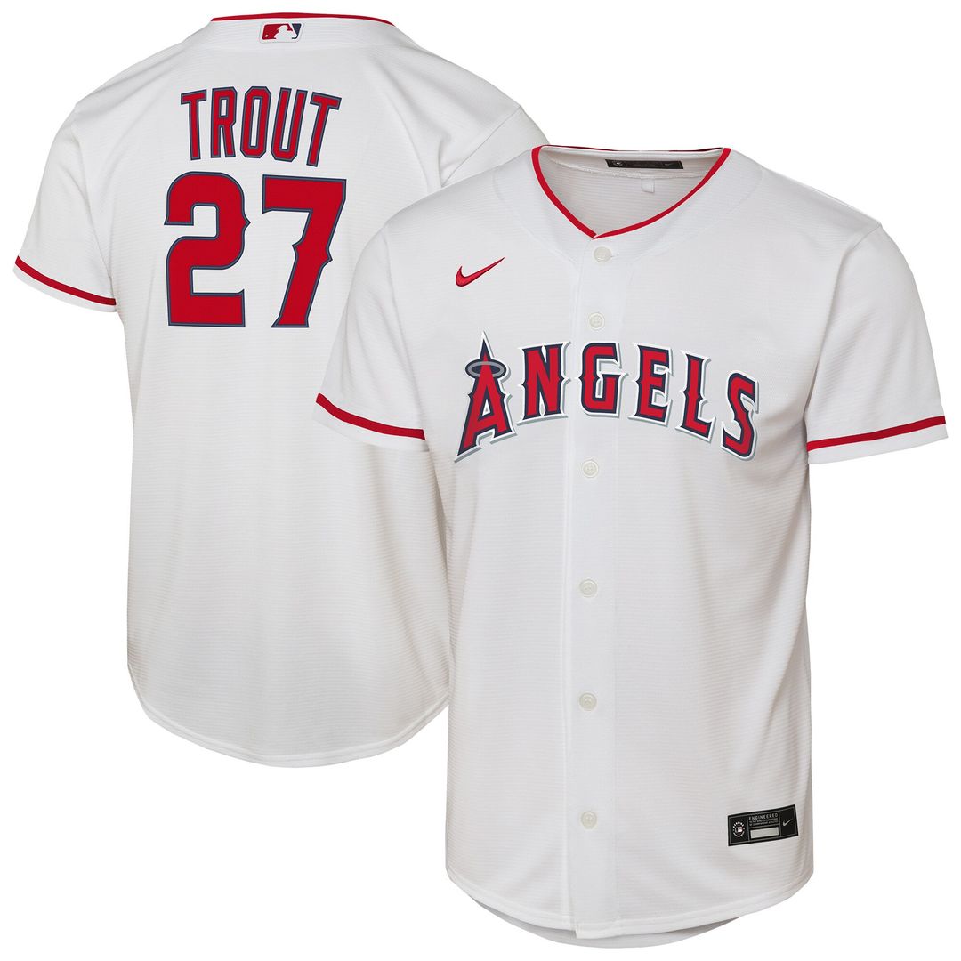 Los Angeles Angels Mike Trout Nike Youth Home Replica Player Jersey - White MLB Team Jersey Baseball Fan Apparel