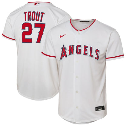Los Angeles Angels Mike Trout Nike Youth Home Replica Player Jersey - White MLB Team Jersey Baseball Fan Apparel