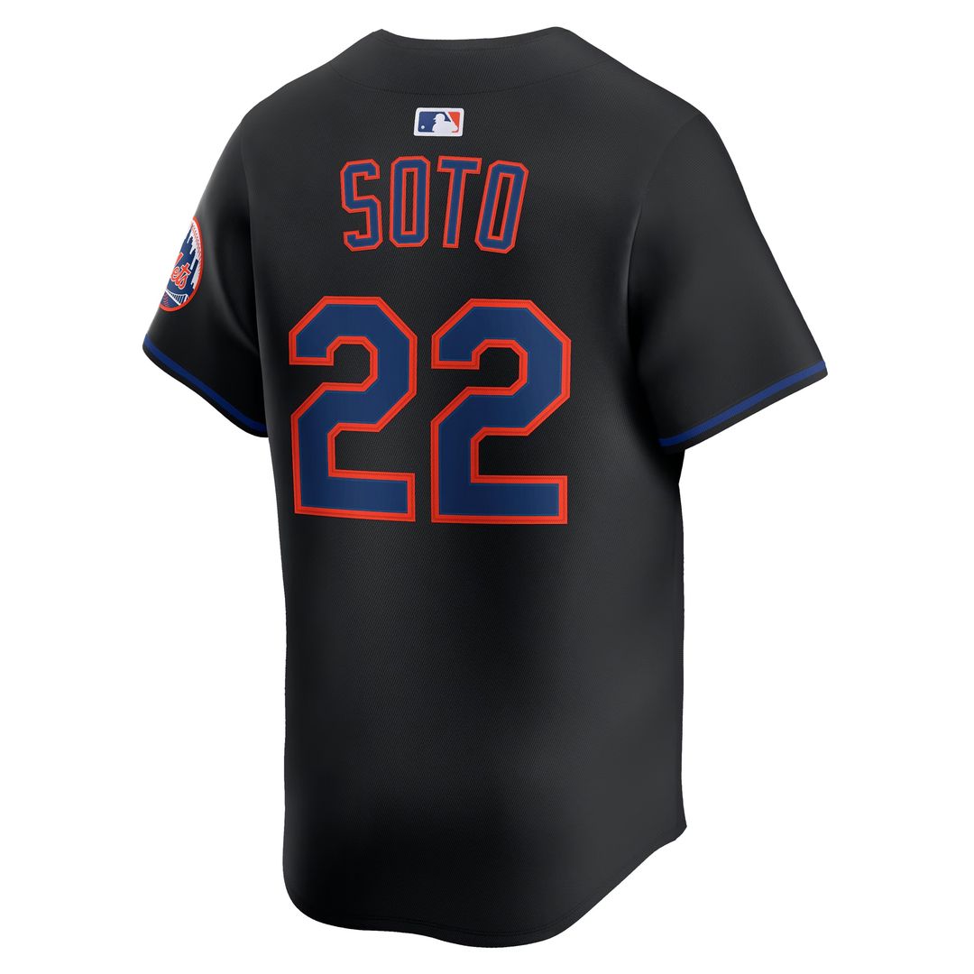New York Mets Juan Soto Nike Alternate Limited Jersey - Black MLB Team Jersey Baseball Fan Apparel