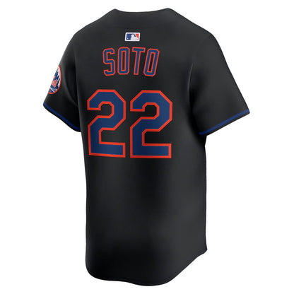 New York Mets Juan Soto Nike Alternate Limited Jersey - Black MLB Team Jersey Baseball Fan Apparel