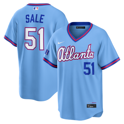 Atlanta Braves Chris Sale Nike 2026 City Connect Stadium Jersey - Powder Blue MLB Team Jersey Baseball Fan Apparel
