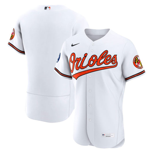 Baltimore Orioles Nike Home Sponsor Patch Authentic Jersey - White MLB Team Jersey Baseball Fan Apparel