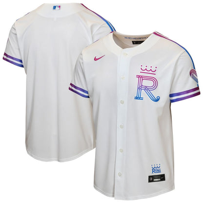 Kansas City Royals Nike Youth 2026 City Connect Stadium Jersey - White MLB Team Jersey Baseball Fan Apparel