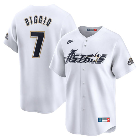 Houston Astros Craig Biggio Nike Throwback Cooperstown Limited Jersey - White MLB Team Jersey Baseball Fan Apparel