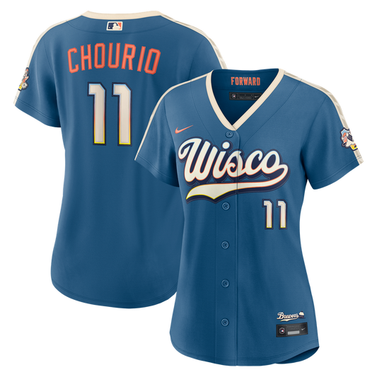 Milwaukee Brewers Jackson Chourio Nike Women's 2026 City Connect Stadium Jersey - Mineral Blue MLB Team Jersey Baseball Fan Apparel
