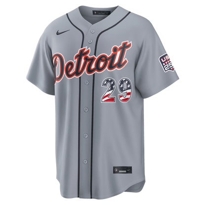 Detroit Tigers Tarik Skubal Nike USA 250 Fourth of July Road Stadium Jersey - Gray MLB Team Jersey Baseball Fan Apparel