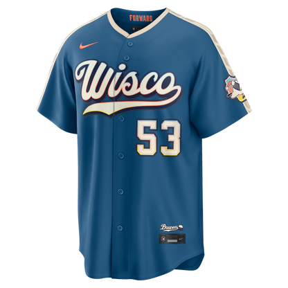 Milwaukee Brewers Brandon Woodruff Nike 2026 City Connect Stadium Jersey - Mineral Blue MLB Team Jersey Baseball Fan Apparel