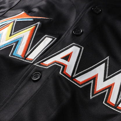 Miami Marlins Jose Fernandez Mitchell & Ness Authentic Batting Practice Jersey - Black MLB Team Jersey Baseball Fan Apparel