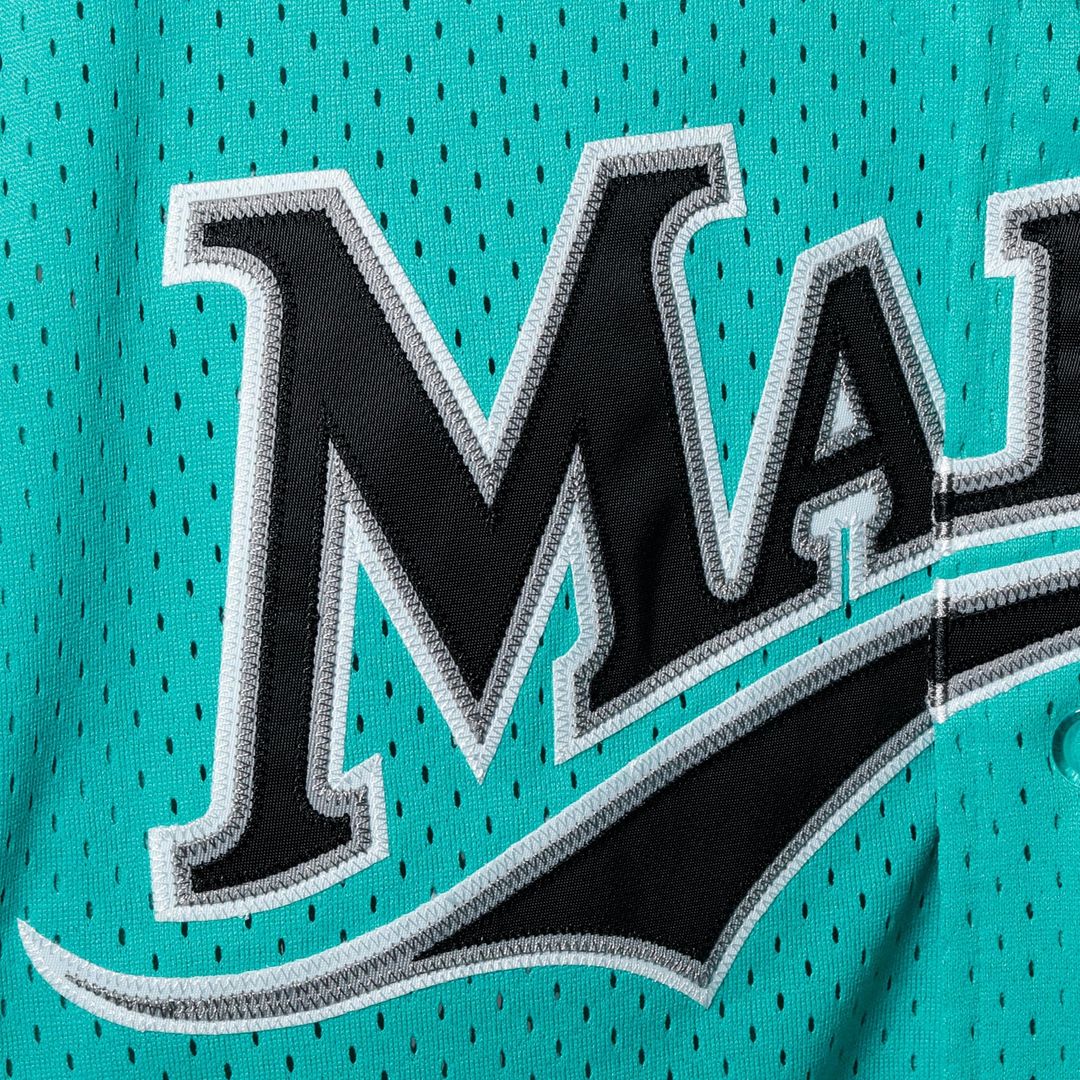Andre Dawson Florida Marlins Mitchell & Ness Cooperstown Mesh Batting Practice Button - Up Jersey - Teal MLB Team Jersey Baseball Fan Apparel