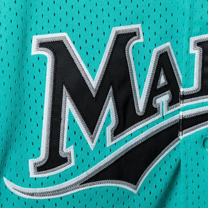 Andre Dawson Florida Marlins Mitchell & Ness Cooperstown Mesh Batting Practice Button - Up Jersey - Teal MLB Team Jersey Baseball Fan Apparel