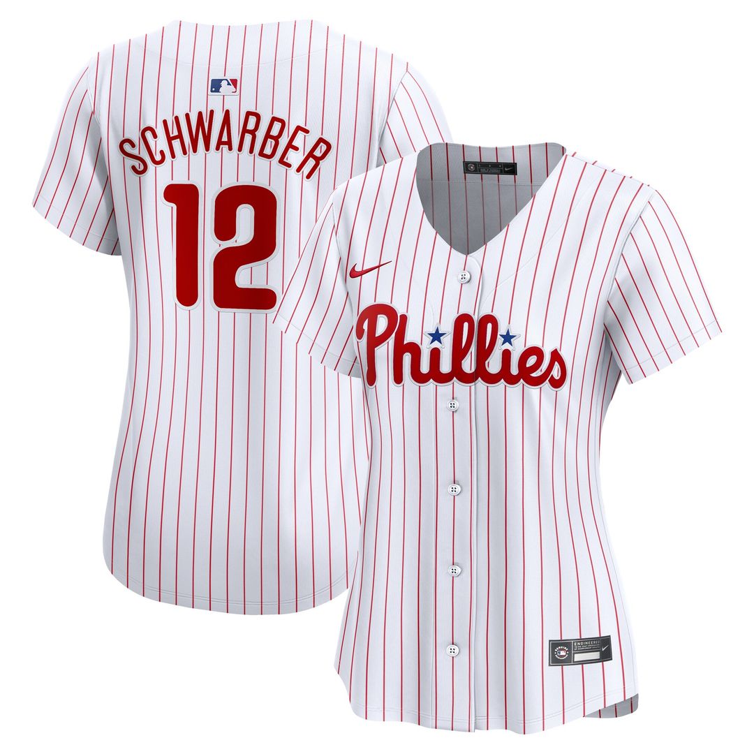 Philadelphia Phillies Kyle Schwarber Nike Women's Home Limited Player Jersey - White MLB Team Jersey Baseball Fan Apparel