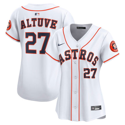 Houston Astros Jose Altuve Nike Women's Home Limited Player Jersey - White MLB Team Jersey Baseball Fan Apparel