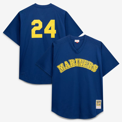 Seattle Mariners Ken Griffey Jr. Mitchell & Ness Big & Tall Cooperstown Mesh Batting Practice Jersey - Royal MLB Team Jersey Baseball Fan Apparel