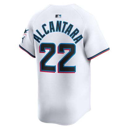 Miami Marlins Sandy Alcantara Nike Home Limited Player Jersey - White MLB Team Jersey Baseball Fan Apparel