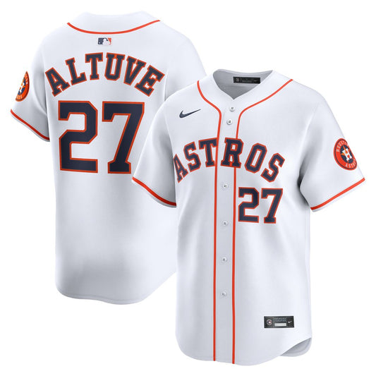 Houston Astros Jose Altuve Nike Home Limited Player Jersey - White MLB Team Jersey Baseball Fan Apparel