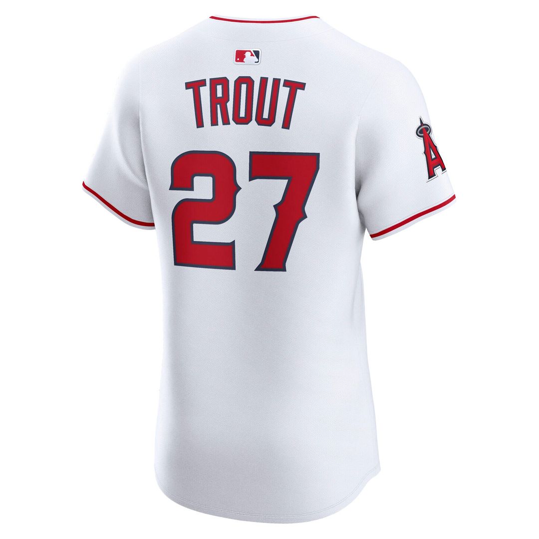 Los Angeles Angels Mike Trout Nike Home ElitePlayer Jersey - White MLB Team Jersey Baseball Fan Apparel