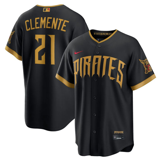 Pittsburgh Pirates Roberto Clemente Nike 2026 City Connect Stadium Jersey - Black MLB Team Jersey Baseball Fan Apparel