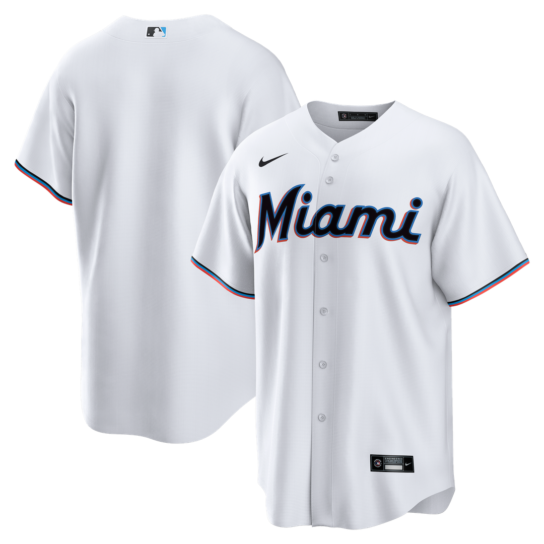Miami Marlins Nike Home Big & Tall Replica Jersey - White MLB Team Jersey Baseball Fan Apparel